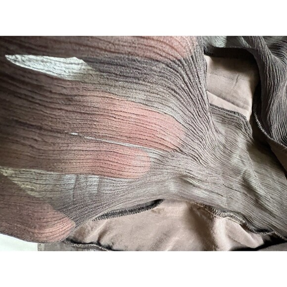 Elie Tahari Sydney Skirt 10 Walnut Rayon Silk Blend NWT Lined Zip Velvet Sheer - Picture 7 of 14